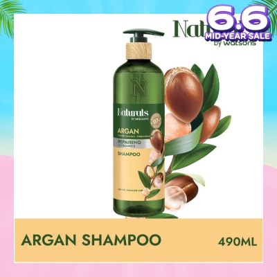 NATURALS BY WATSONS Argan + Ceramide Repairing Shampoo (For Dry & Damaged Hair) 490ml