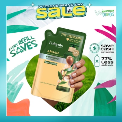 NATURALS BY WATSONS - Argan + Ceramide Repairing Shampoo Refill Pack 450ml