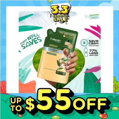 NATURALS BY WATSONS Argan + Ceramide Repairing Shampoo Refill Pack 450ml