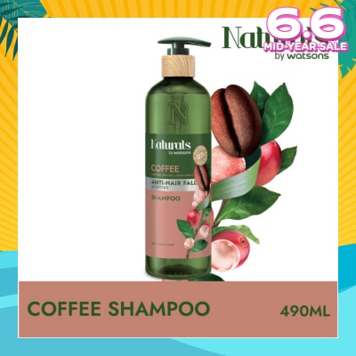 NATURALS BY WATSONS Coffee + Peptide Anti-Hair Fall Shampoo (For Thin & Fragile Hair) 490ml