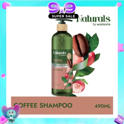 NATURALS BY WATSONS - Coffee + Peptide Anti-Hair Fall Shampoo (For Thin & Fragile Hair) 490ml image
