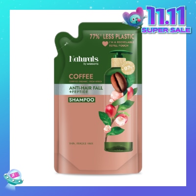NATURALS BY WATSONS Coffee + Peptide Anti-hair Fall Shampoo Refill Pack 450ml