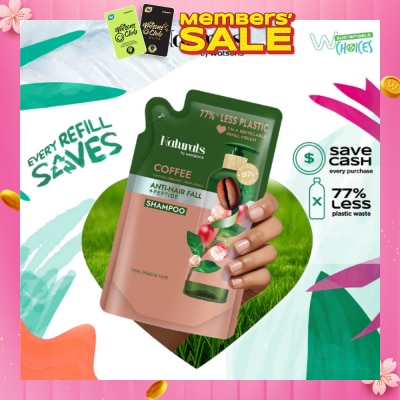 NATURALS BY WATSONS Coffee + Peptide Anti-hair Fall Shampoo Refill Pack 450ml