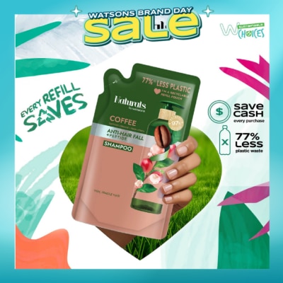 NATURALS BY WATSONS - Coffee + Peptide Anti-hair Fall Shampoo Refill Pack 450ml
