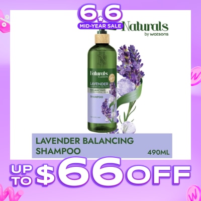 NATURALS BY WATSONS - Lavender + Hyaluronic Acid Balancing Shampoo (For Frizzy & Dull Hair) 490ml
