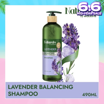 NATURALS BY WATSONS Lavender + Hyaluronic Acid Balancing Shampoo (For Frizzy & Dull Hair) 490ml