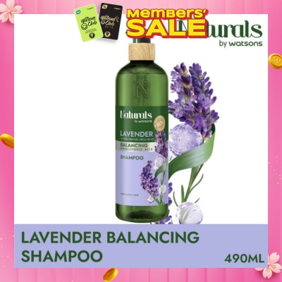 NATURALS BY WATSONS Lavender + Hyaluronic Acid Balancing Shampoo (For Frizzy & Dull Hair) 490ml