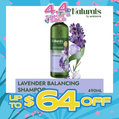 NATURALS BY WATSONS - Lavender + Hyaluronic Acid Balancing Shampoo (For Frizzy & Dull Hair) 490ml