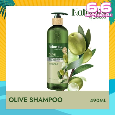 NATURALS BY WATSONS Olive + Ceramide Deep Moisturising Shampoo (For Thick & Coarse Hair) 490ml