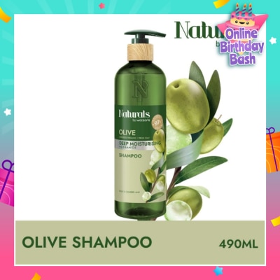 NATURALS BY WATSONS Olive + Ceramide Deep Moisturising Shampoo (For Thick & Coarse Hair) 490ml