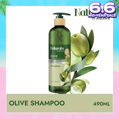 NATURALS BY WATSONS Olive + Ceramide Deep Moisturising Shampoo (For Thick & Coarse Hair) 490ml