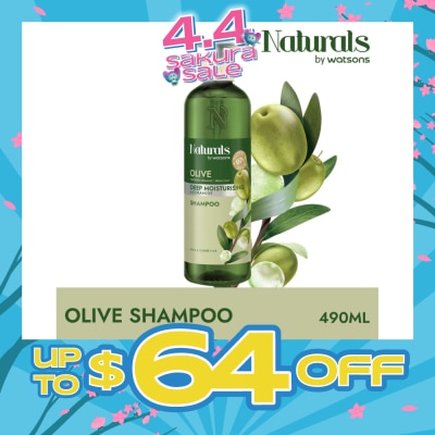 NATURALS BY WATSONS - Olive + Ceramide Deep Moisturising Shampoo (For Thick & Coarse Hair) 490ml