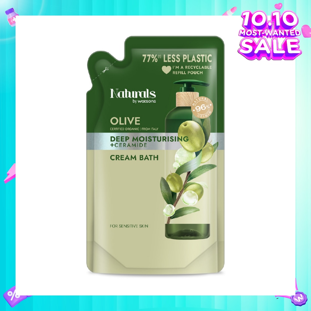 NATURALS BY WATSONS Olive + Ceramide Moisturising Shampoo Refill Pack 450ml