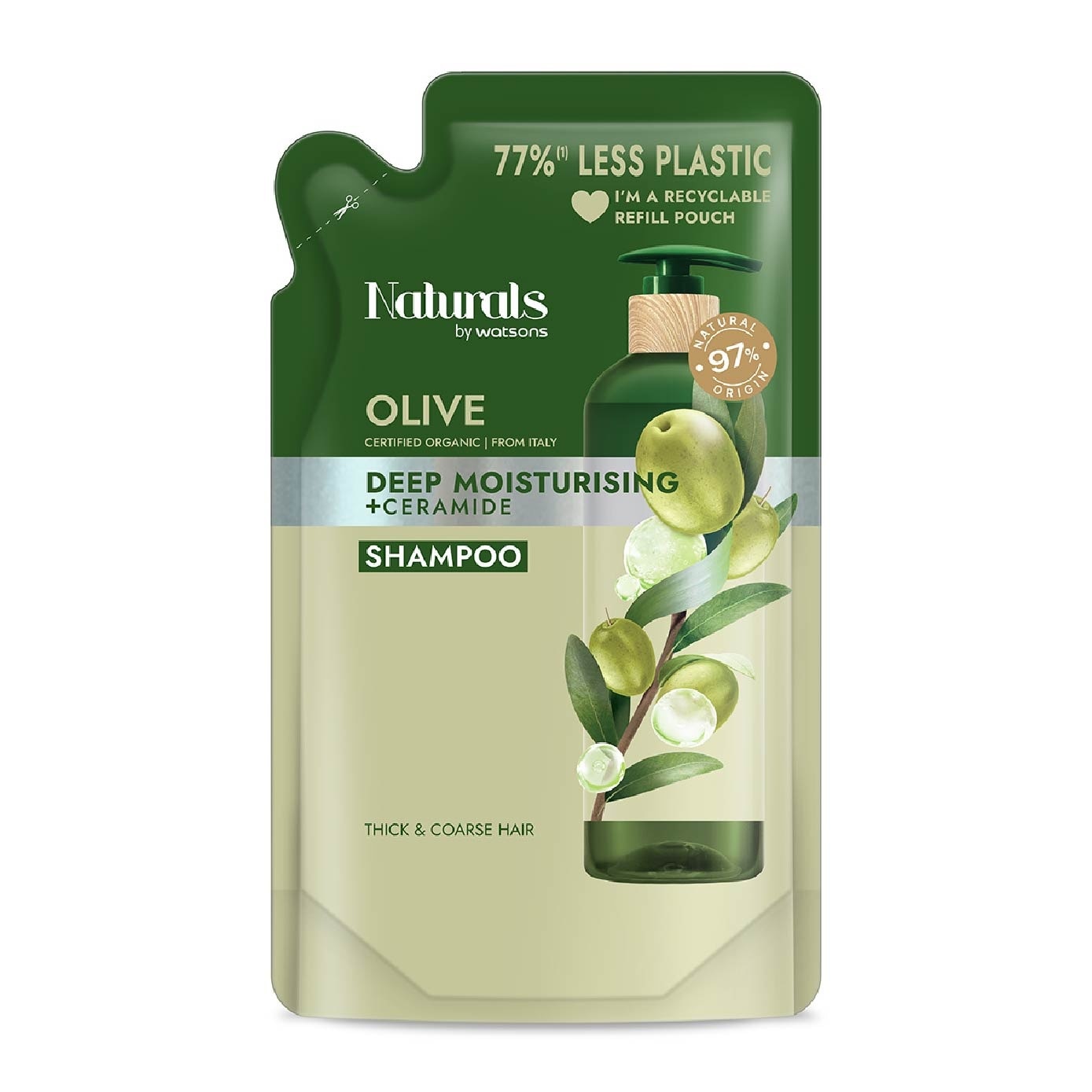 Olive + Ceramide Moisturising Shampoo Refill Pack 450ml