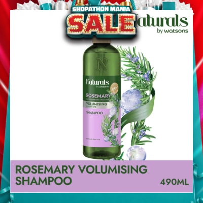 NATURALS BY WATSONS - Rosemary + Peptide Volumising Shampoo (For Fine & Limp Hair) 490ml