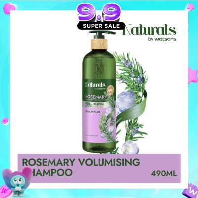 NATURALS BY WATSONS - Rosemary + Peptide Volumising Shampoo (For Fine & Limp Hair) 490ml image
