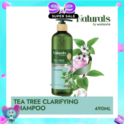 NATURALS BY WATSONS - Tea Tree + Peptide Clarifying Shampoo (For Oily & Dandruff-Prone Scalp) 490ml image
