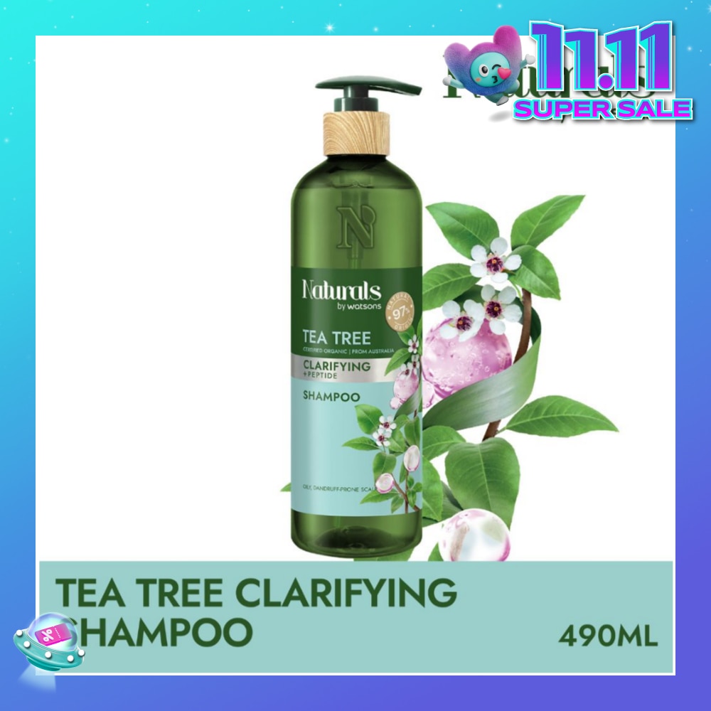 Tea Tree + Peptide Clarifying Shampoo (For Oily & Dandruff-Prone Scalp) 490ml