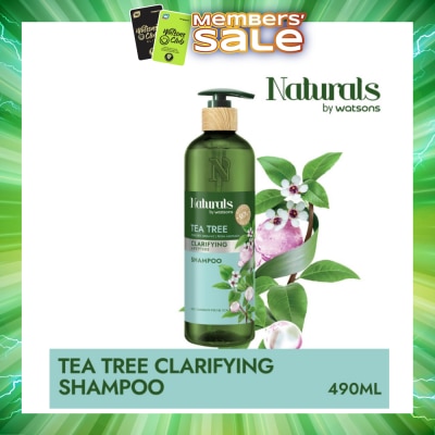 NATURALS BY WATSONS - Tea Tree + Peptide Clarifying Shampoo (For Oily & Dandruff-Prone Scalp) 490ml