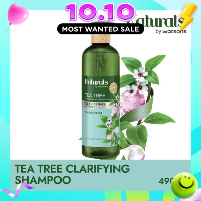 NATURALS BY WATSONS Tea Tree + Peptide Clarifying Shampoo (For Oily & Dandruff Prone Scalp) 490ml image