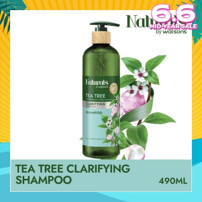 NATURALS BY WATSONS Tea Tree + Peptide Clarifying Shampoo (For Oily & Dandruff-Prone Scalp) 490ml