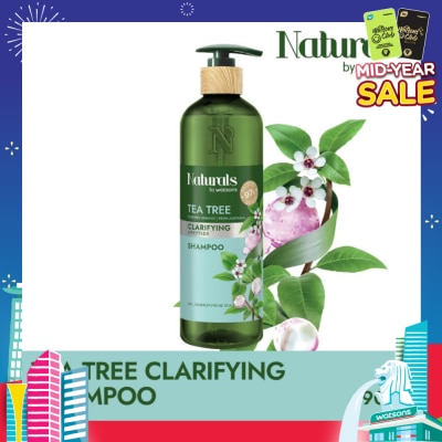 NATURALS BY WATSONS Tea Tree + Peptide Clarifying Shampoo (For Oily & Dandruff-Prone Scalp) 490ml