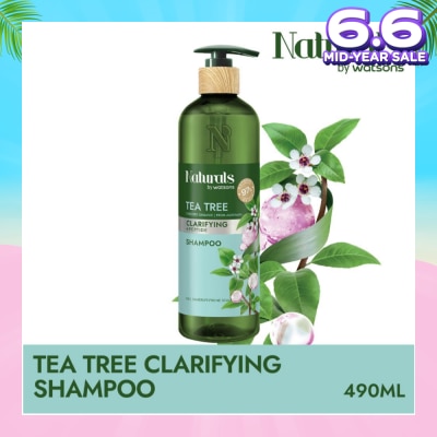 NATURALS BY WATSONS Tea Tree + Peptide Clarifying Shampoo (For Oily & Dandruff-Prone Scalp) 490ml