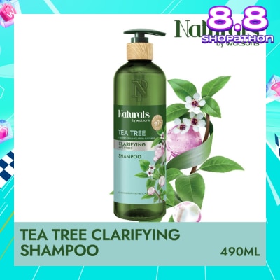 NATURALS BY WATSONS Tea Tree + Peptide Clarifying Shampoo (For Oily & Dandruff-Prone Scalp) 490ml