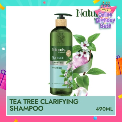 NATURALS BY WATSONS Tea Tree + Peptide Clarifying Shampoo (For Oily & Dandruff-Prone Scalp) 490ml