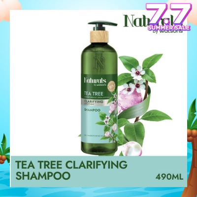 NATURALS BY WATSONS Tea Tree + Peptide Clarifying Shampoo (For Oily & Dandruff-Prone Scalp) 490ml