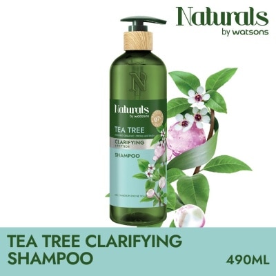 NATURALS BY WATSONS Tea Tree + Peptide Clarifying Shampoo (For Oily & Dandruff-Prone Scalp) 490ml