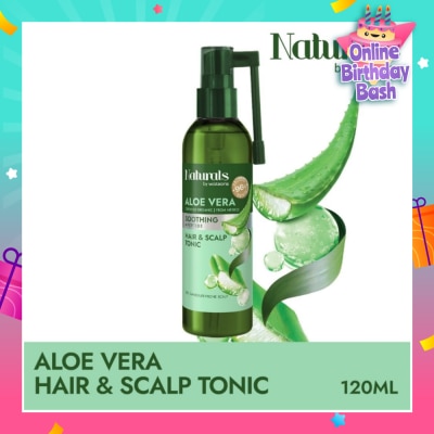 NATURALS BY WATSONS Aloe Vera + Peptide Hair & Scalp Tonic (For Dry & Dandruff-Prone Scalp) 120ml