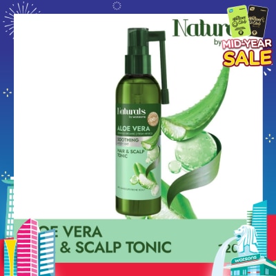NATURALS BY WATSONS Aloe Vera + Peptide Hair & Scalp Tonic (For Dry & Dandruff-Prone Scalp) 120ml