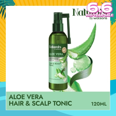 NATURALS BY WATSONS Aloe Vera + Peptide Hair & Scalp Tonic (For Dry & Dandruff-Prone Scalp) 120ml