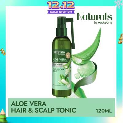NATURALS BY WATSONS Aloe Vera + Peptide Hair & Scalp Tonic (For Dry & Dandruff-Prone Scalp) 120ml