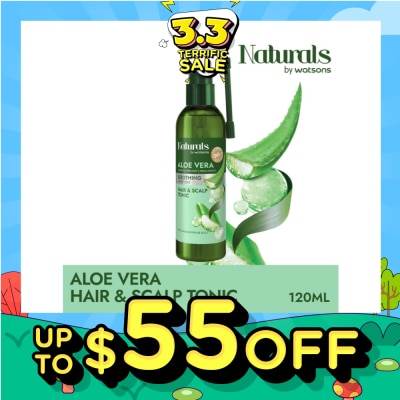 NATURALS BY WATSONS Aloe Vera + Peptide Hair & Scalp Tonic (For Dry & Dandruff-Prone Scalp) 120ml