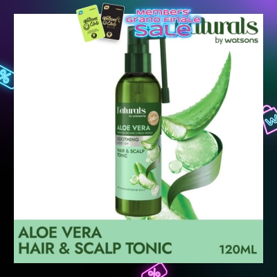 NATURALS BY WATSONS Aloe Vera + Peptide Hair & Scalp Tonic (For Dry & Dandruff-Prone Scalp) 120ml