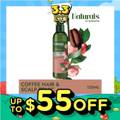 NATURALS BY WATSONS Coffee + Peptide Anti-Hair Fall Hair & Scalp Tonic (For Thin & Fragile Hair) 120ml