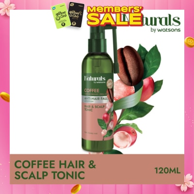 NATURALS BY WATSONS Coffee + Peptide Anti-Hair Fall Hair & Scalp Tonic (For Thin & Fragile Hair) 120ml