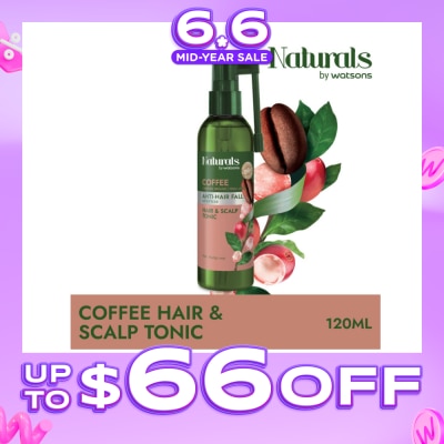 NATURALS BY WATSONS - Coffee + Peptide Anti-Hair Fall Hair & Scalp Tonic (For Thin & Fragile Hair) 120ml