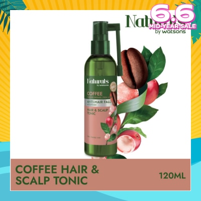 NATURALS BY WATSONS Coffee + Peptide Anti-Hair Fall Hair & Scalp Tonic (For Thin & Fragile Hair) 120ml