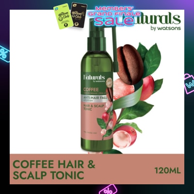 NATURALS BY WATSONS Coffee + Peptide Anti-Hair Fall Hair & Scalp Tonic (For Thin & Fragile Hair) 120ml