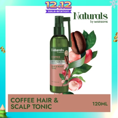 NATURALS BY WATSONS Coffee + Peptide Anti-Hair Fall Hair & Scalp Tonic (For Thin & Fragile Hair) 120ml