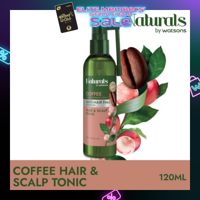 NATURALS BY WATSONS Coffee + Peptide Anti-Hair Fall Hair & Scalp Tonic (For Thin & Fragile Hair) 120ml