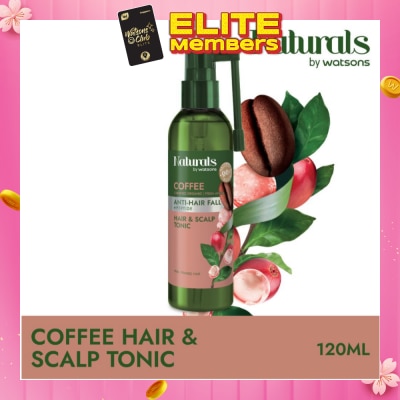 NATURALS BY WATSONS Coffee + Peptide Anti-Hair Fall Hair & Scalp Tonic (For Thin & Fragile Hair) 120ml