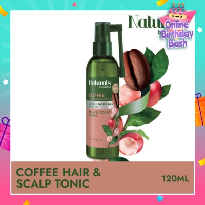 NATURALS BY WATSONS Coffee + Peptide Anti-Hair Fall Hair & Scalp Tonic (For Thin & Fragile Hair) 120ml