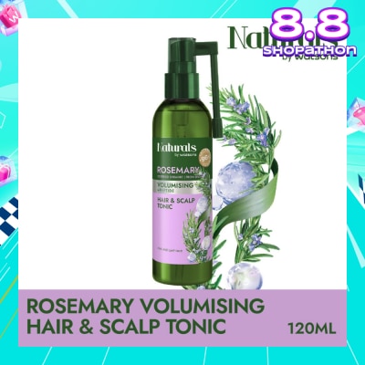 NATURALS BY WATSONS Rosemary + Peptide Volumising Hair & Scalp Tonic (For Fine & Limp Hair) 120ml