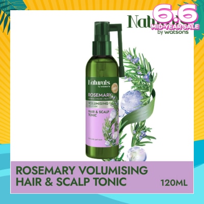 NATURALS BY WATSONS Rosemary + Peptide Volumising Hair & Scalp Tonic (For Fine & Limp Hair) 120ml