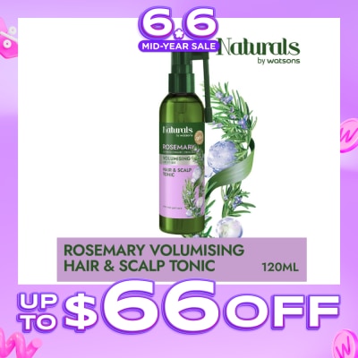 NATURALS BY WATSONS - Rosemary + Peptide Volumising Hair & Scalp Tonic (For Fine & Limp Hair) 120ml