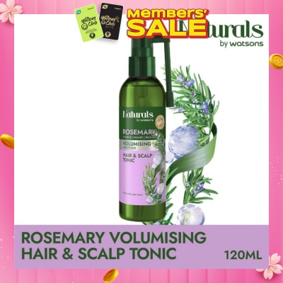 NATURALS BY WATSONS Rosemary + Peptide Volumising Hair & Scalp Tonic (For Fine & Limp Hair) 120ml